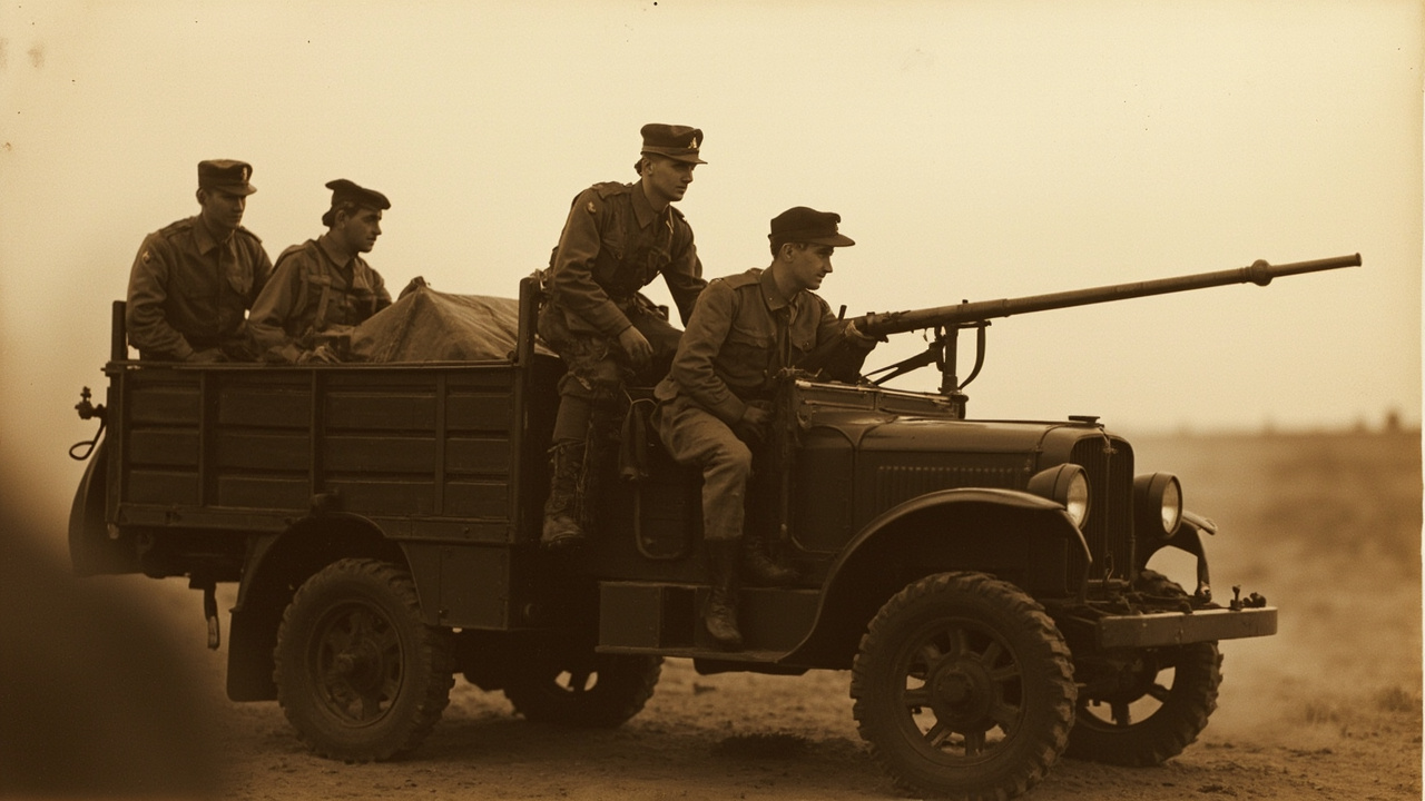 1930s Australian soldiers with Lewis gun