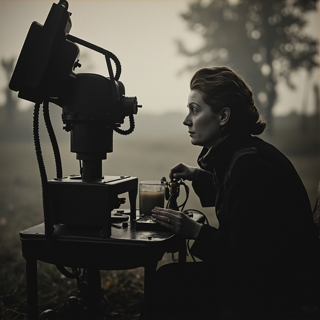 Marie Curie operating mobile X-ray equipment during World War I