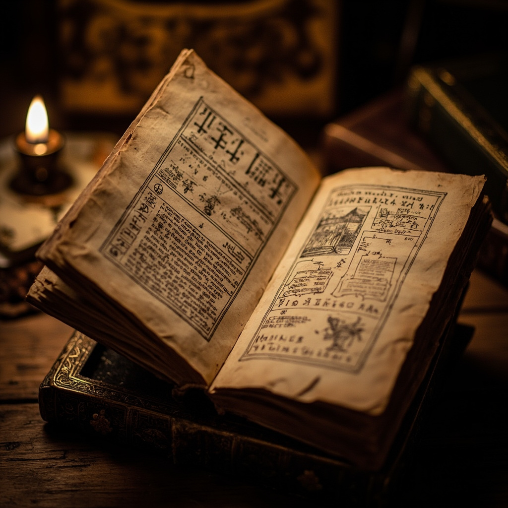 Ancient book with mysterious text