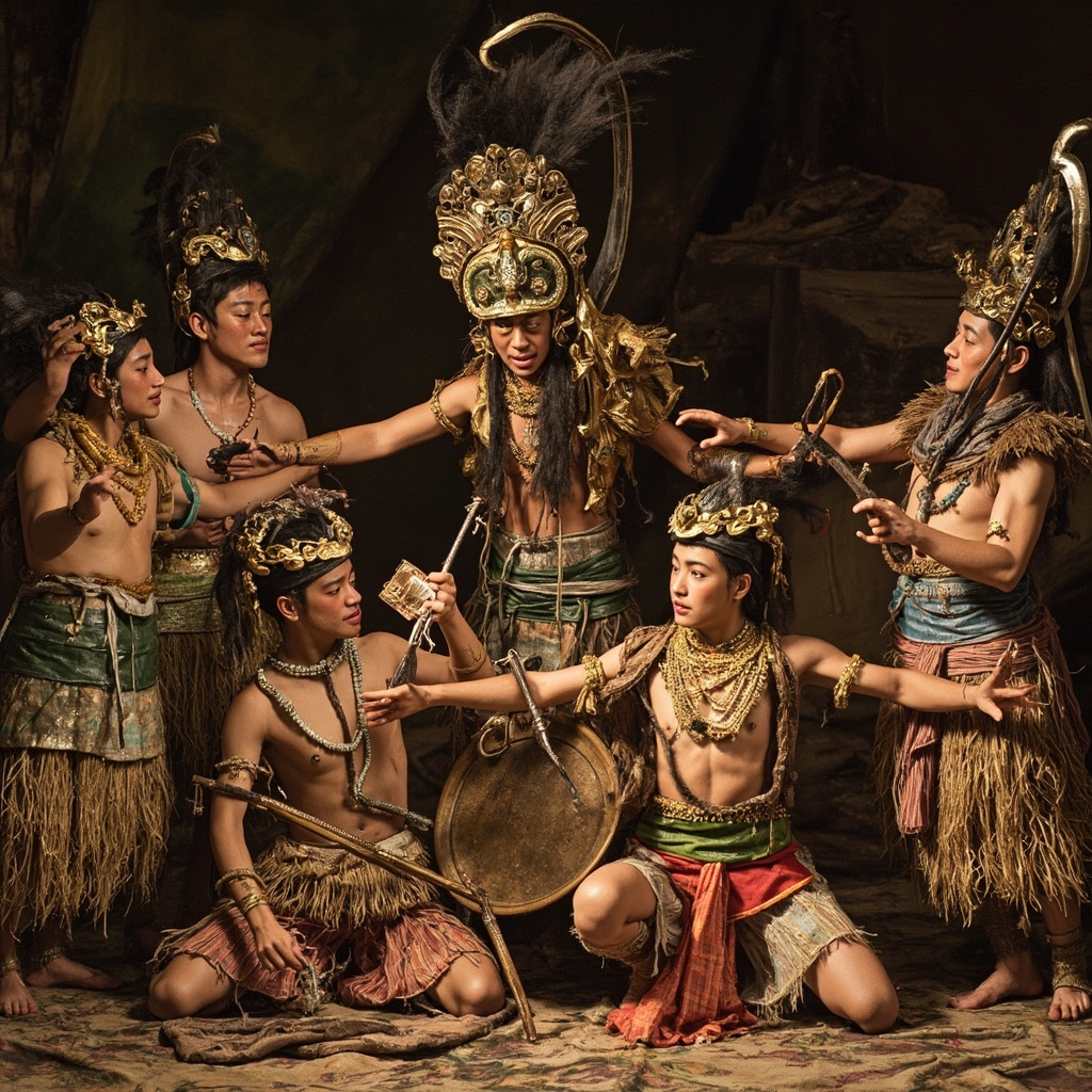 Elaborate fictional ritual scene
