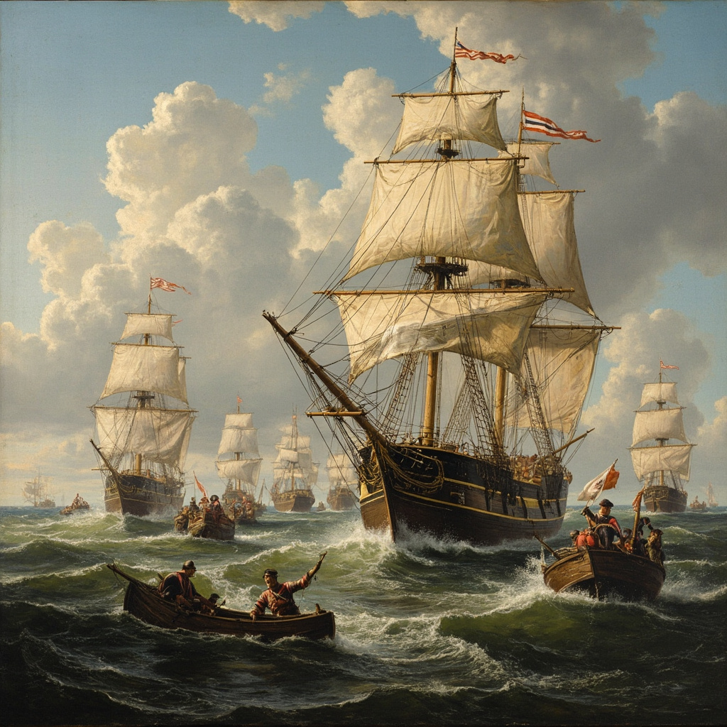 Spanish coast guards boarding British merchant ship