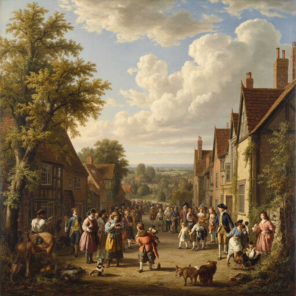 18th century Godalming village scene