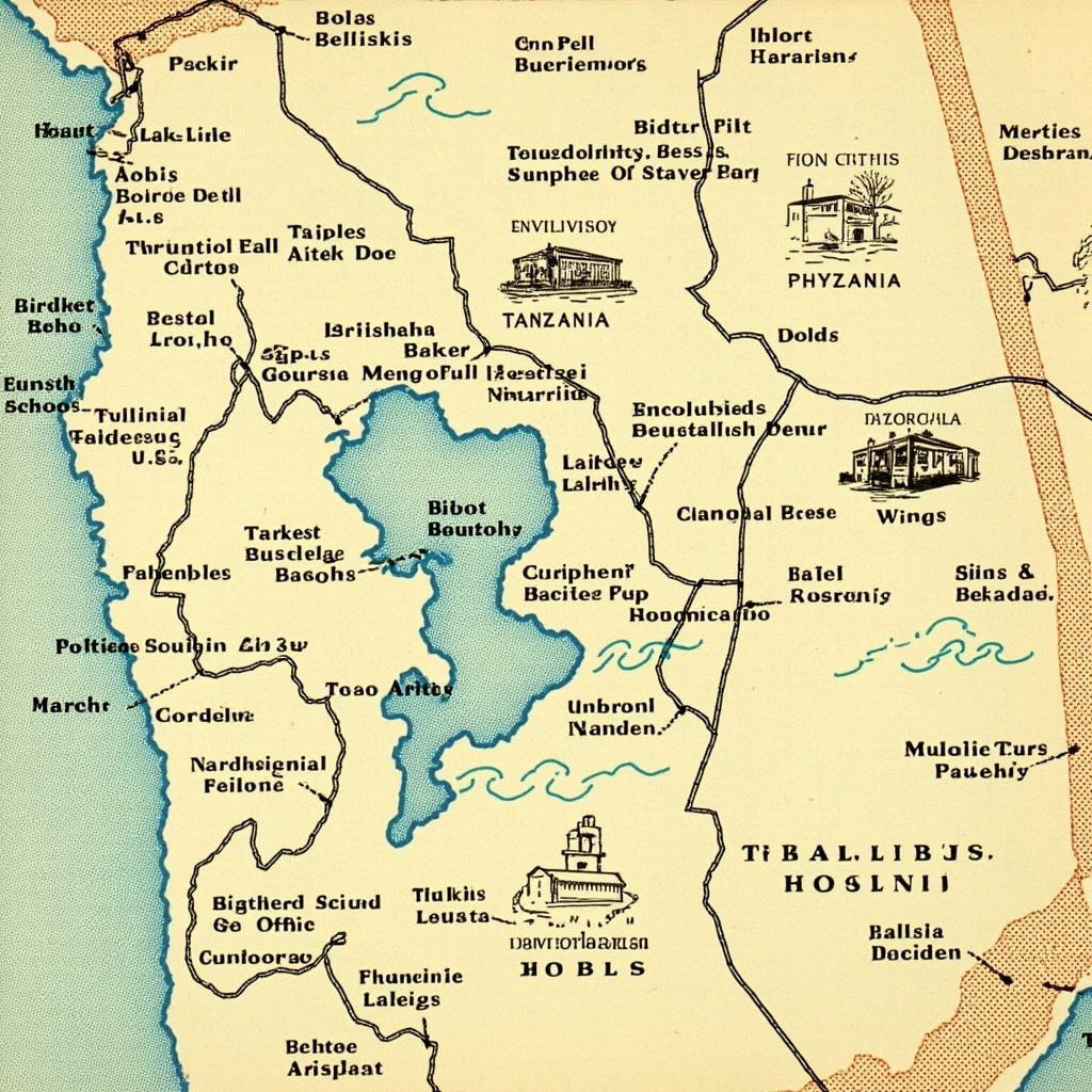 Map showing the location of Kashasha and affected areas near Lake Victoria in 1960s Tanzania