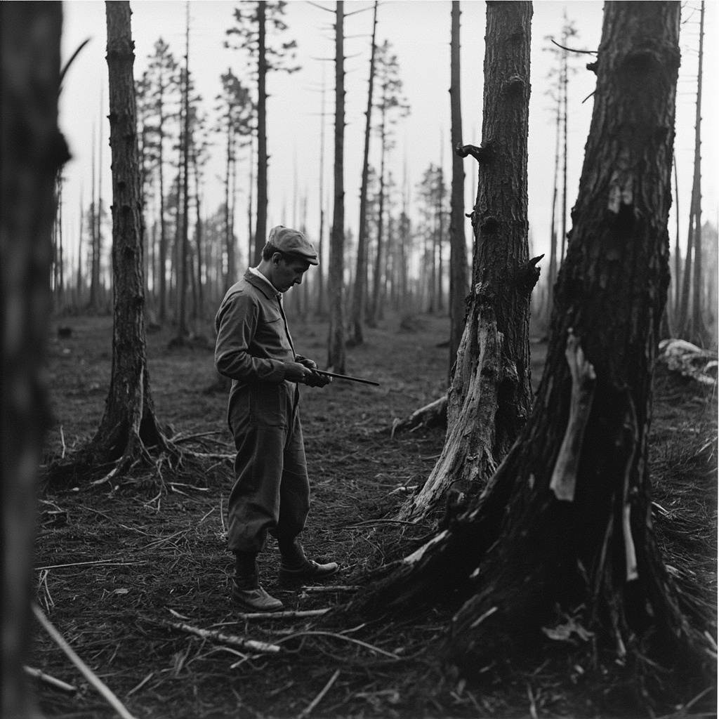 Scientists examining the flattened Tunguska forest