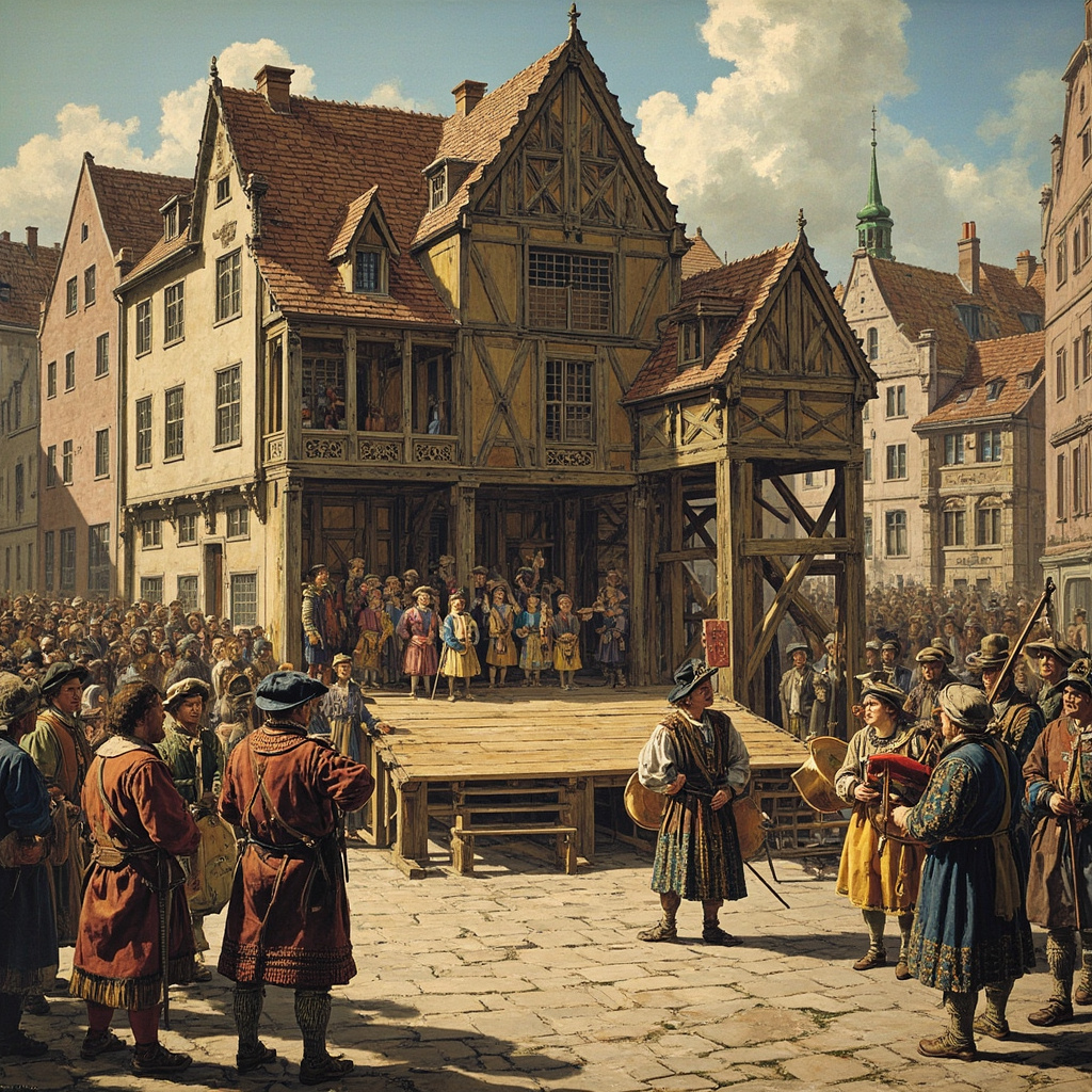 Medieval authorities building stages and hiring musicians to treat the Dancing Plague of 1518