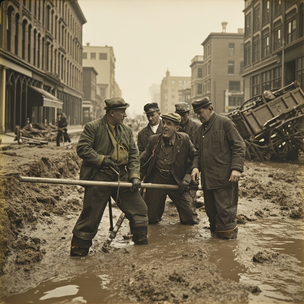 Rescue efforts in the aftermath of the molasses flood
