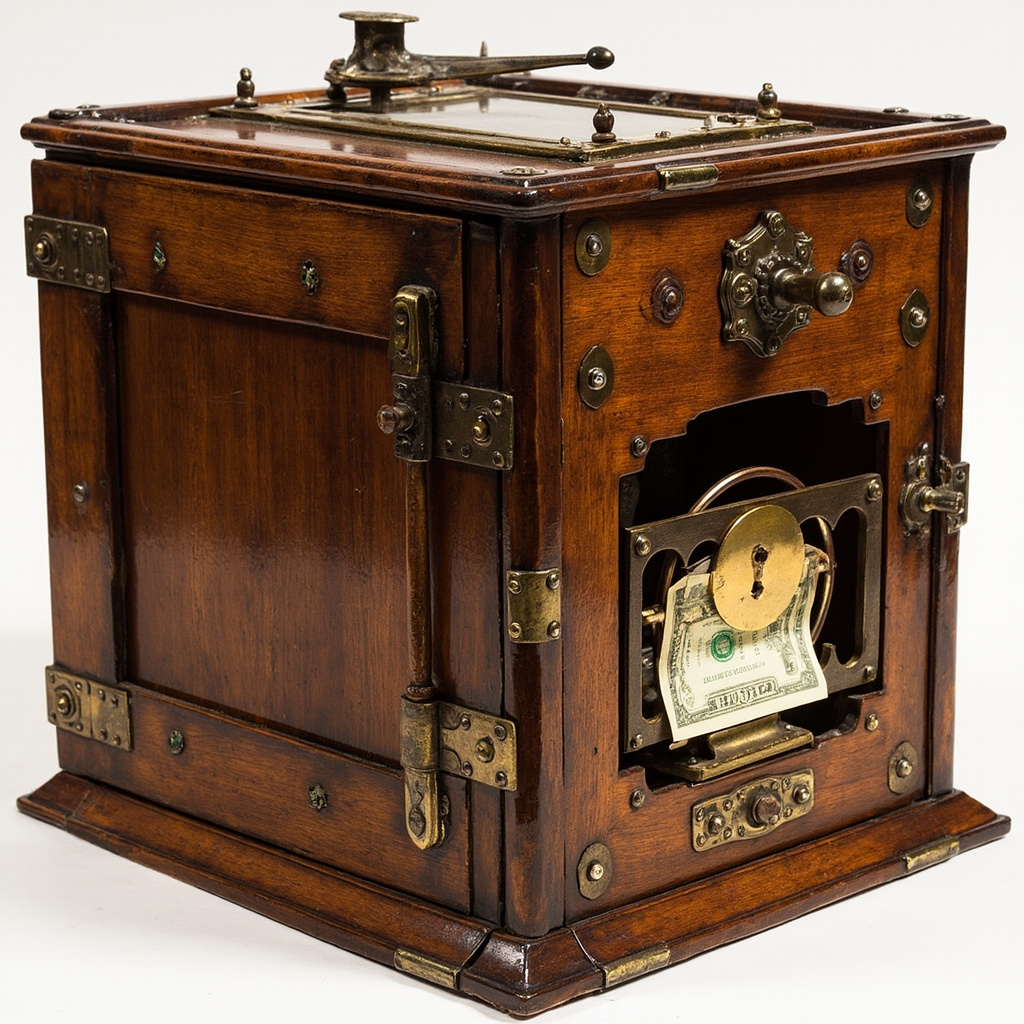 Victor Lustig's ornate money printing machine box used to con victims in the 1920s