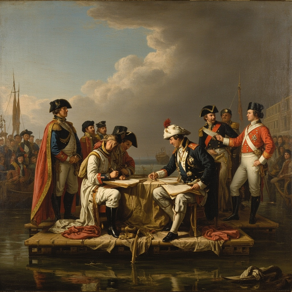 Treaties of Tilsit signing ceremony