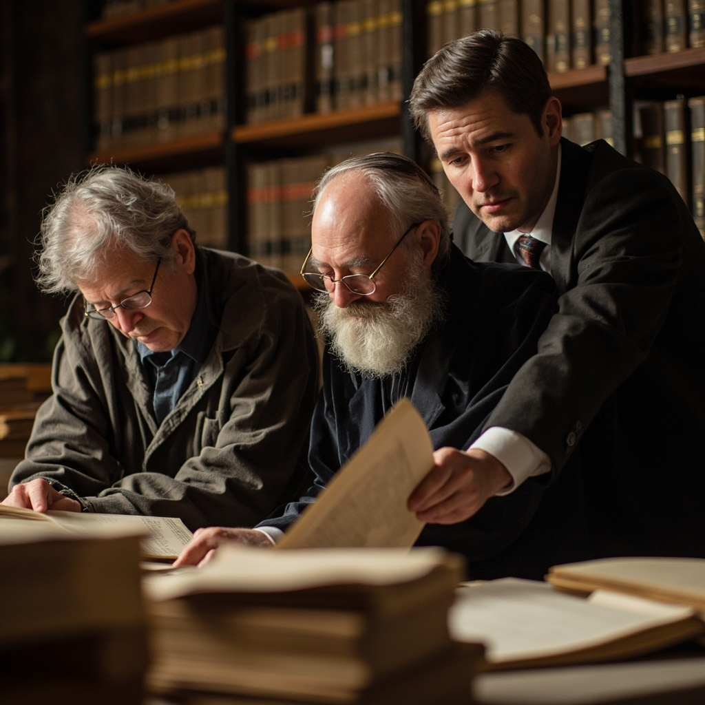 Modern scholars researching Vatican historical documents