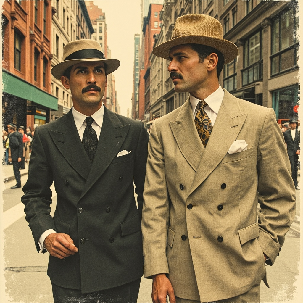 1920s men wearing straw boater hats