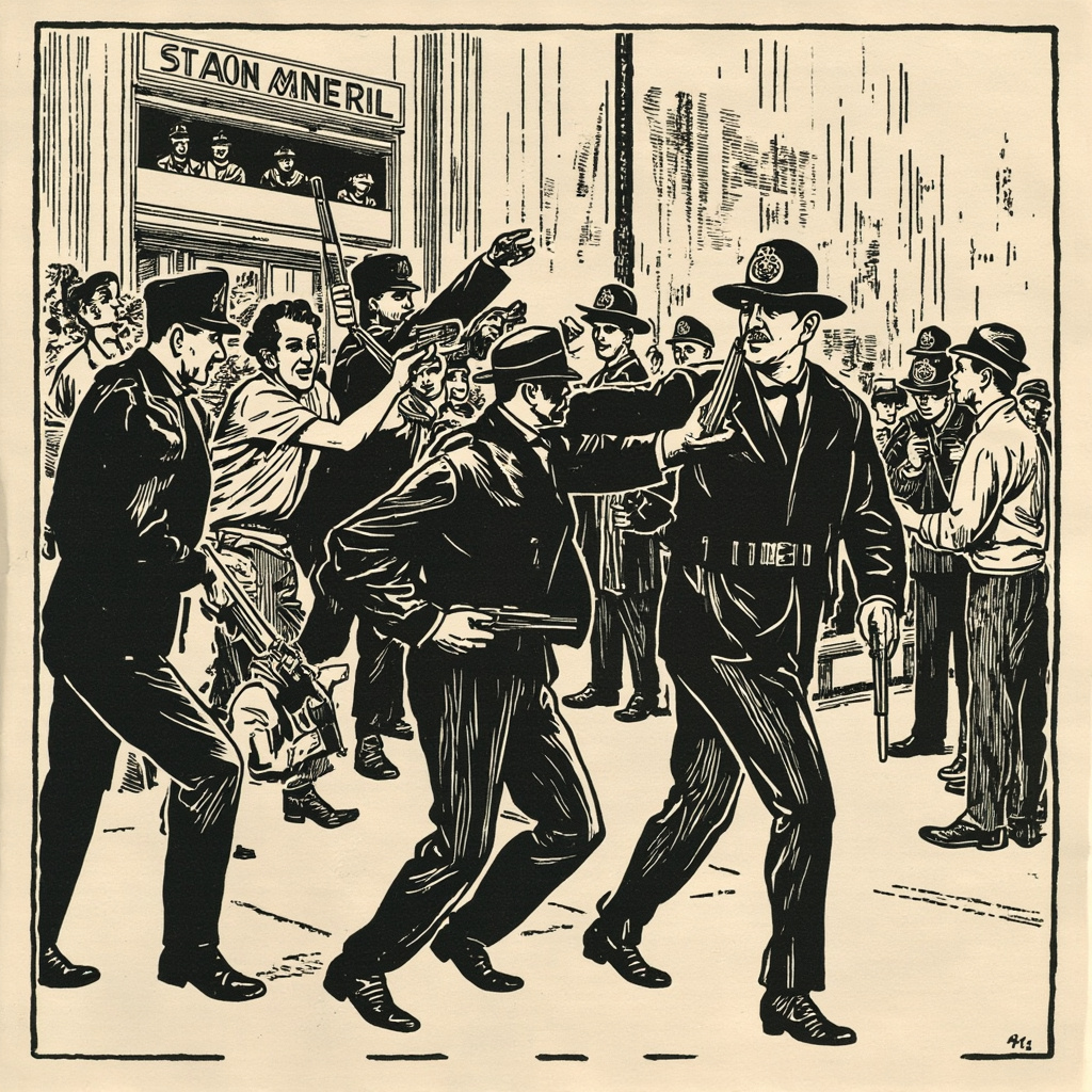Police officers during 1922 street disturbances