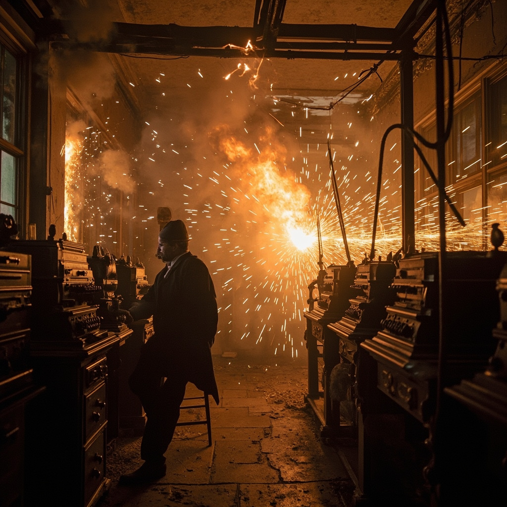 Telegraph office during the Carrington Event solar storm