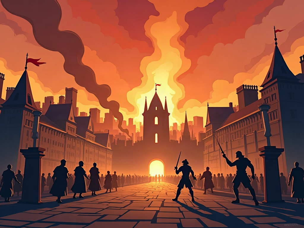 The Burning of the Savoy Palace — concept image